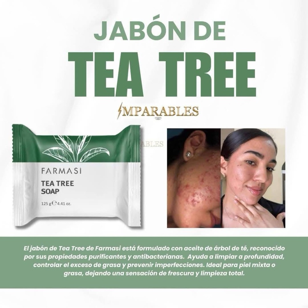 Farmasi Tea Tree Soap with Green and White Packaging